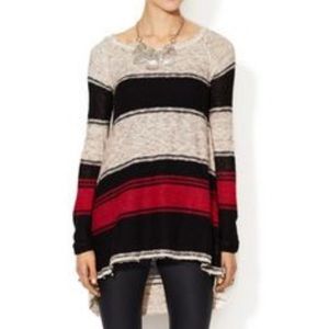 Free People Striped Pullover Tunic Sweater